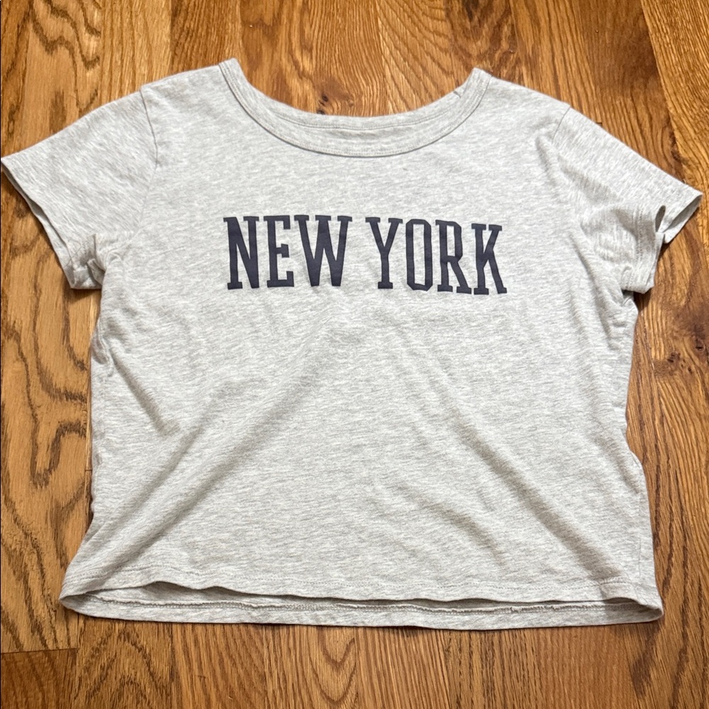 Hollister Blue Graphic Crop T-Shirt